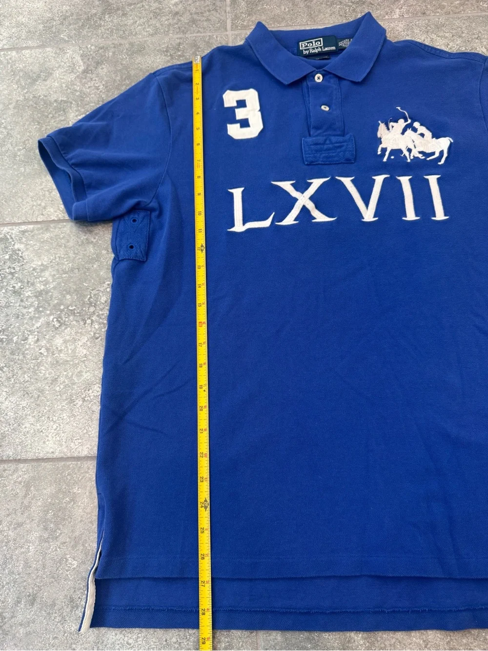 Polo Ralph Lauren big pony white blue LX VII polo custom fit men’s XL